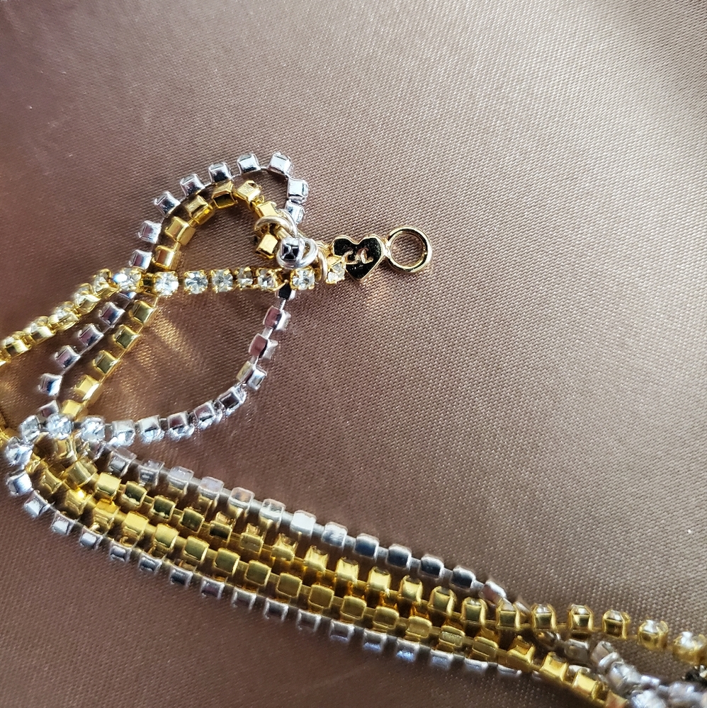 Chan Luu Gold Plated Sterling Silver Crystal Multi Strand Necklace - Picture 3 of 7